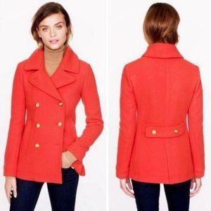 J. Crew Stadium Cloth Majesty Peacoat Coat Jacket in Red